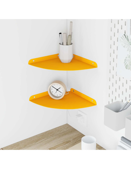 Mensola sospesa 2 pcs Giallo senape 24 x 24 x 2 cm