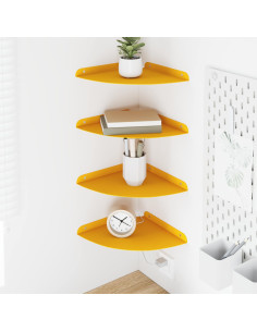 Mensola sospesa 4 pcs Giallo senape 24 x 24 x 2 cm