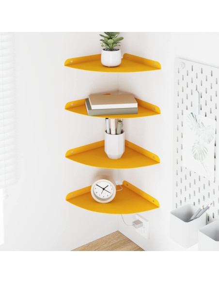 Mensola sospesa 4 pcs Giallo senape 24 x 24 x 2 cm