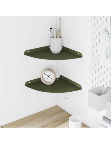 Mensola sospesa 2 pcs Verde oliva 24 x 24 x 2 cm