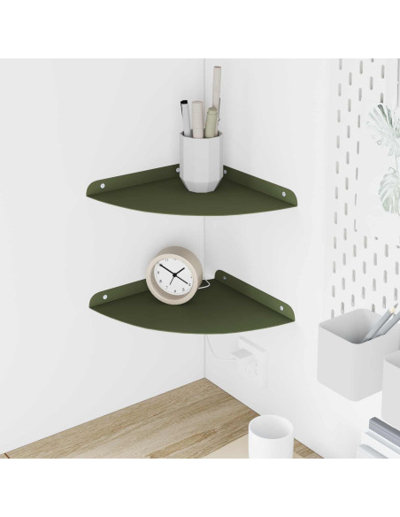 Mensola sospesa 2 pcs Verde oliva 24 x 24 x 2 cm