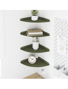 Mensola sospesa 4 pcs Verde oliva 24 x 24 x 2 cm