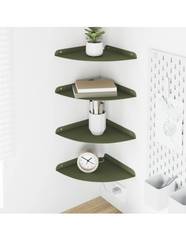 Mensola sospesa 4 pcs Verde oliva 24 x 24 x 2 cm