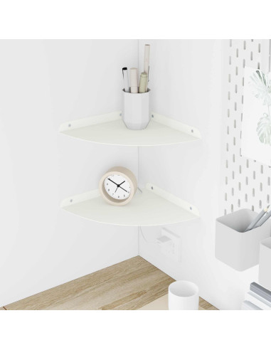 Mensola sospesa con lo scaffale 2 pcs Bianco 24 x 24 x 2 cm