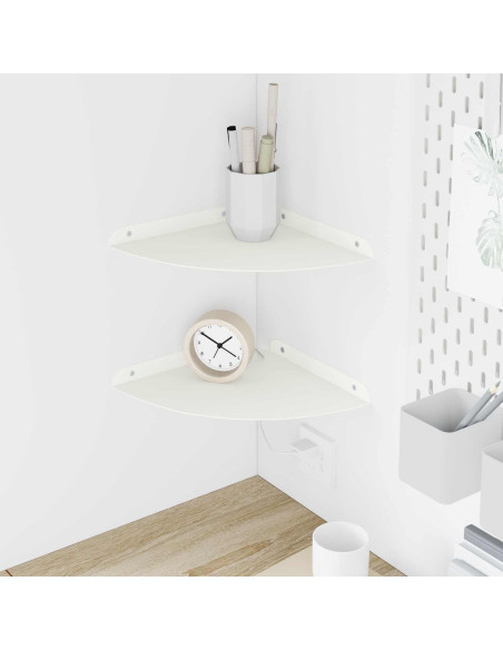 Mensola sospesa con lo scaffale 2 pcs Bianco 24 x 24 x 2 cm