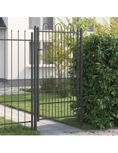 Cancello per recinzione DRONTEN 100 x 175 cm Acciaio Nero