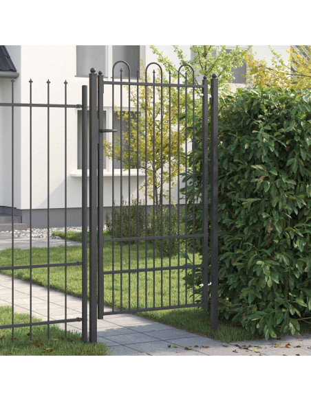 Cancello per recinzione DRONTEN 100 x 175 cm Acciaio Nero