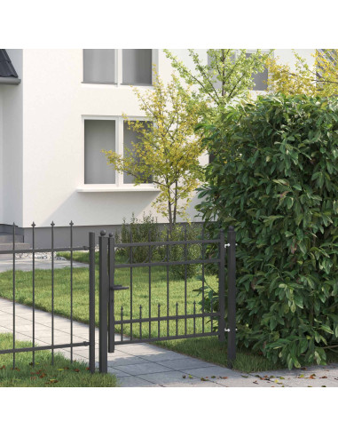 Cancello per recinzione HORST 100 x 75 cm Metallo Nero