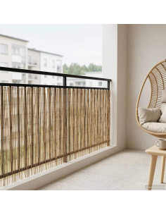 Recinzione per Giardino Carbonizzato 500 x 100 cm Giunco