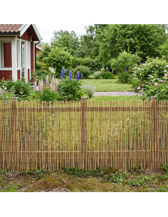 Recinzione per Giardino Carbonizzato 400 x 100 cm Giunco