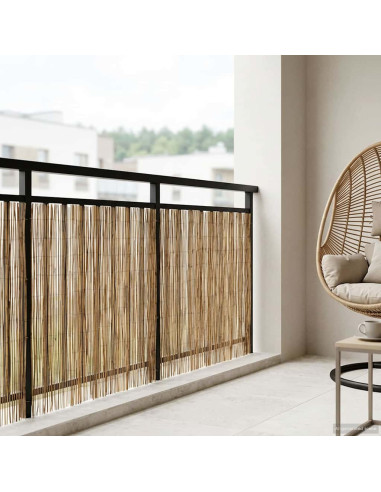 Recinzione per Giardino Carbonizzato 600 x 100 cm Giunco