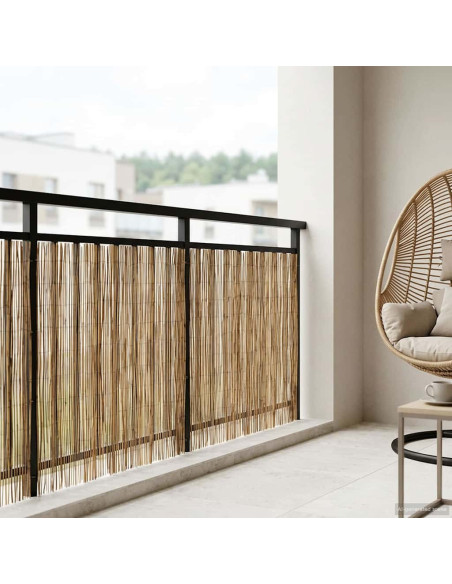 Recinzione per Giardino Carbonizzato 600 x 100 cm Giunco