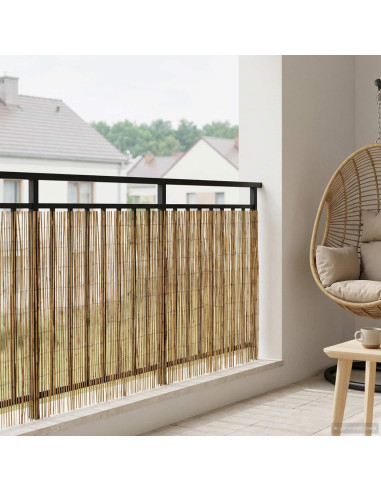 Recinzione per Giardino Carbonizzato 600 x 90 cm Giunco