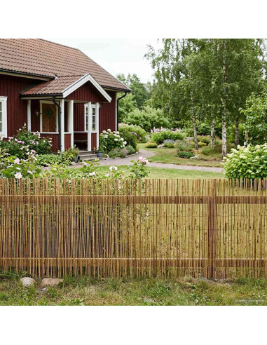 Recinzione per Giardino Carbonizzato 300 x 80 cm Giunco