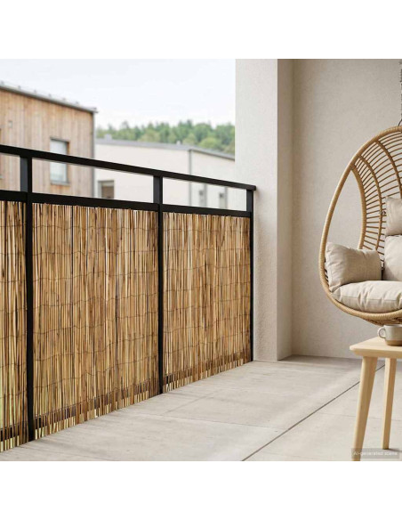 Recinzione per Giardino Carbonizzato 400 x 80 cm Giunco