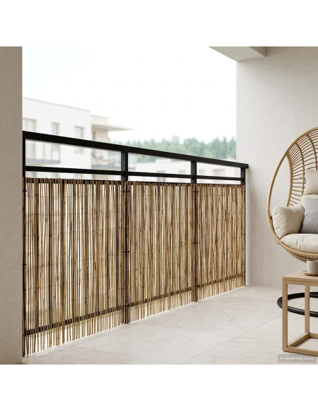 Recinzione per Giardino Carbonizzato 500 x 80 cm Giunco