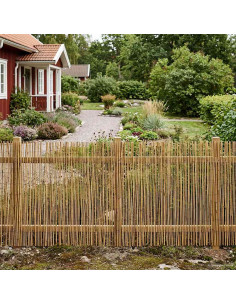 Recinzione per Giardino Carbonizzato 1000 x 80 cm Giunco