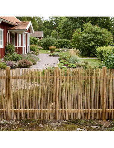 Recinzione per Giardino Carbonizzato 1000 x 80 cm Giunco