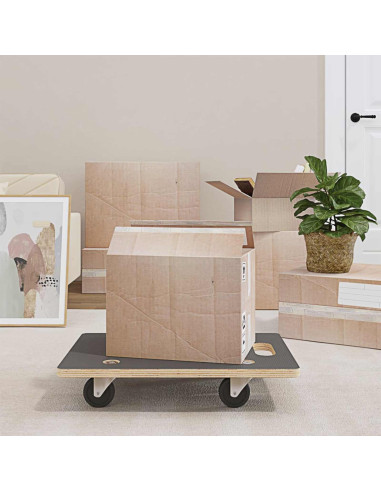 Carrello di Trasporto 6 pcs Grigio Legno compensato