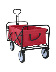 Carrello a Mano Pieghevole Rosso 94 x 53 x 99 cm Tessuto Oxford