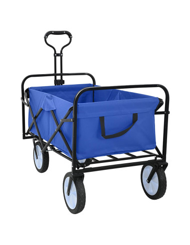 Carrello a Mano Pieghevole Blu 94 x 53 x 99 cm Tessuto Oxford