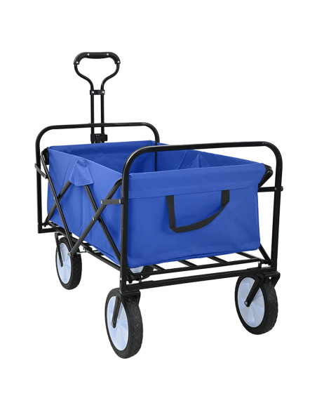 Carrello a Mano Pieghevole Blu 94 x 53 x 99 cm Tessuto Oxford