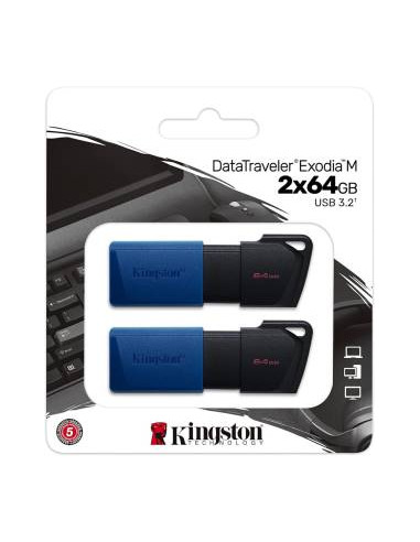 Kingston Pendrive USB-A 3.264GB DTXM/64GB-2P Nero/Blu 2 Pz