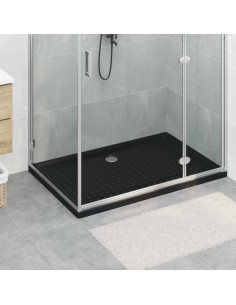 Vassoio base doccia con punti Nero 120 x 80 x 4 cm ABS