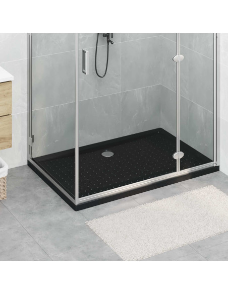 Vassoio base doccia con punti Nero 120 x 80 x 4 cm ABS