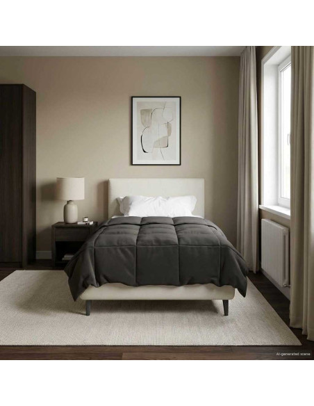 Duvet Estivo Trapuntato Antracite 140 x 200 cm Microfibra