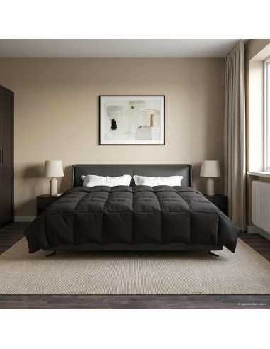 Duvet Invernale Trapuntato Antracite 240 x 260 cm Microfibra