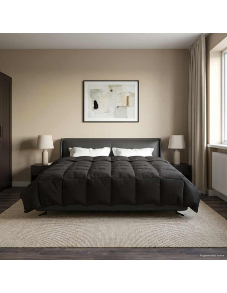 Duvet Invernale Trapuntato Antracite 240 x 260 cm Microfibra