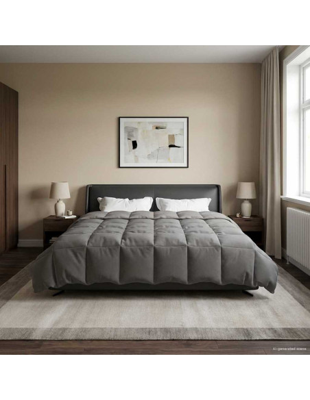 Duvet Invernale Grigio chiaro 200 x 200 cm Microfibra