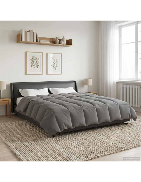 Duvet Invernale Grigio chiaro 220 x 260 cm Microfibra