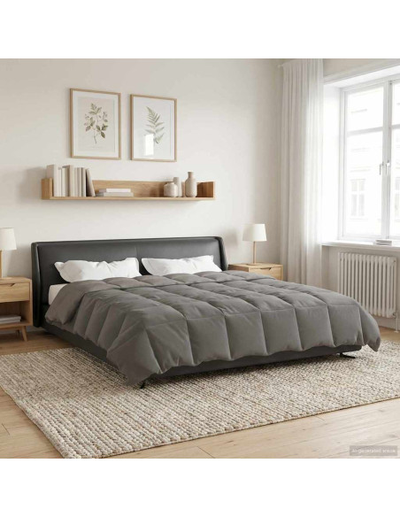 Duvet Invernale Grigio chiaro 240 x 260 cm Microfibra