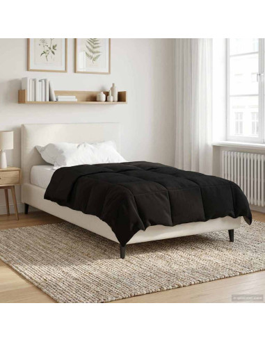 Duvet Invernale Trapuntato Nero 135 x 200 cm Microfibra