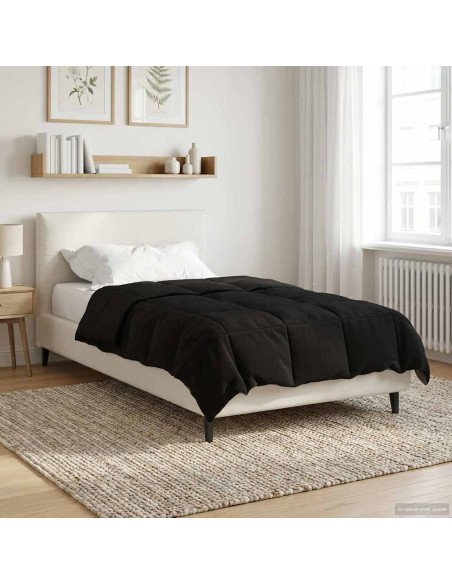 Duvet Invernale Trapuntato Nero 135 x 200 cm Microfibra