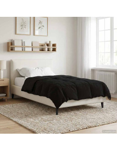 Duvet Invernale Trapuntato Nero 140 x 220 cm Microfibra