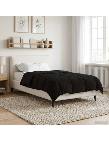 Duvet Invernale Trapuntato Nero 140 x 220 cm Microfibra