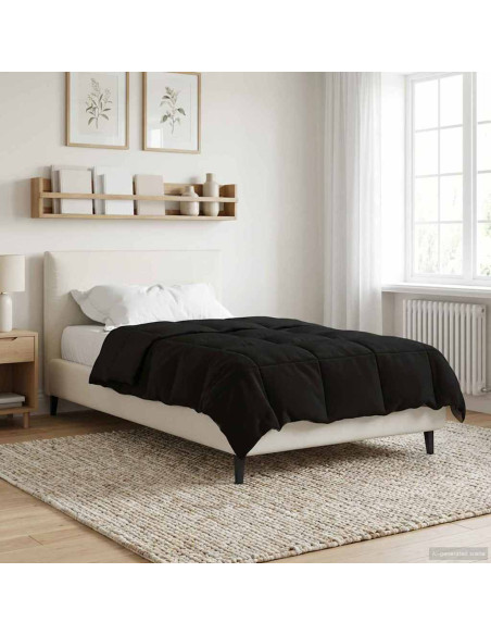 Duvet Invernale Trapuntato Nero 140 x 220 cm Microfibra