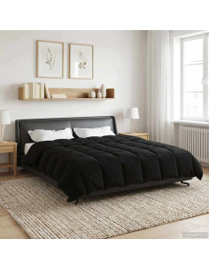 Duvet Invernale Trapuntato Nero 200 x 220 cm Microfibra