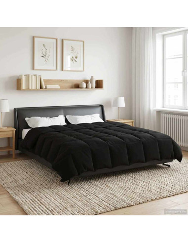 Duvet Invernale Trapuntato Nero 200 x 220 cm Microfibra