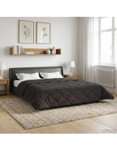 Duvet Estivo Antracite 200 x 200 cm Microfibra e Fleece Teddy