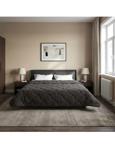 Duvet Estivo Antracite 220 x 240 cm Microfibra e Fleece Teddy