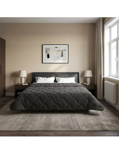 Duvet Estivo Antracite 220 x 240 cm Microfibra e Fleece Teddy