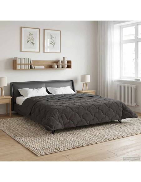 Duvet Estivo Antracite 240 x 260 cm Microfibra e Fleece Teddy