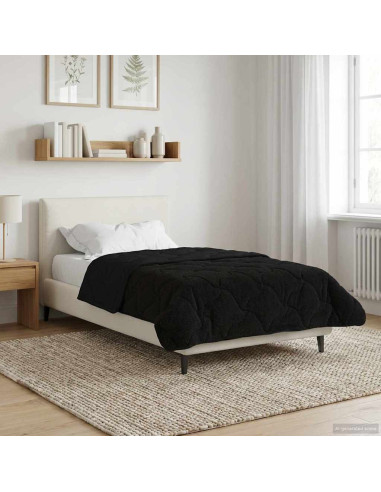 Duvet Estivo Nero 135 x 200 cm Microfibra e Fleece Teddy