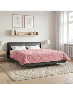 Duvet Estivo Rosa 200 x 200 cm Microfibra e Fleece Teddy