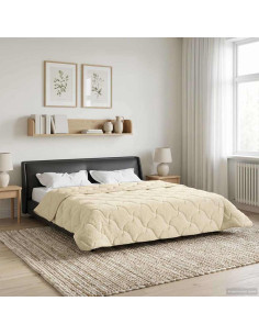 Duvet Estivo Crema 200 x 200 cm Microfibra e Fleece Teddy