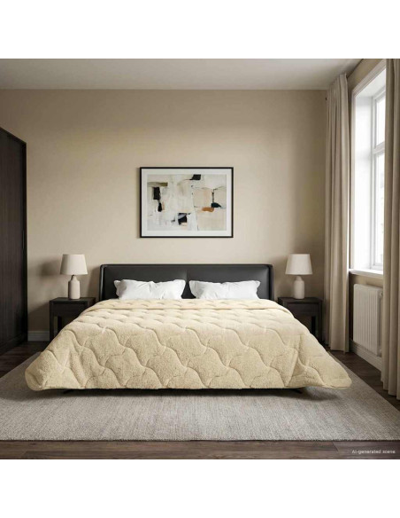Duvet Estivo Crema 200 x 240 cm Microfibra e Fleece Teddy